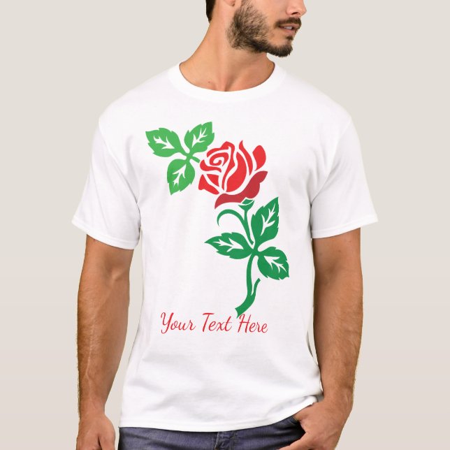 Romantisk Ros Blomma – Tidlös Blomsterkonst T Shirt (Framsida)