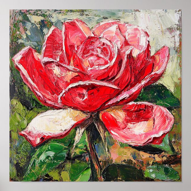 Romantisk Ros Blommig Dekorativ Konst Barnkammarde Poster (Framsidan)