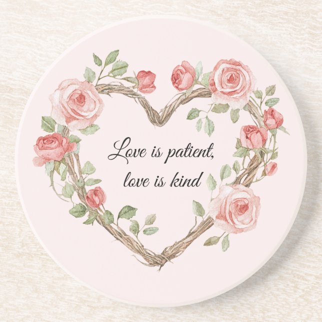 Romantisk Ros Blommig Hjärtats Kärlek Underlägg (Framsidan)