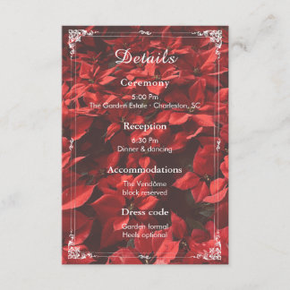 Romantisk Ros | Blomsterdetaljer Redigerbar Bröllo Tilläggskort
