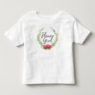 Romantisk Ros Vattenfärgskrans Blomsterflicka T-shirt