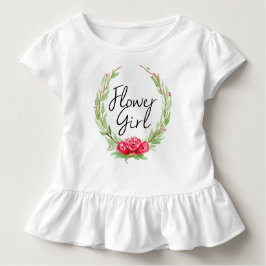 Romantisk Ros Vattenfärgskrans | Flower Girl Tee