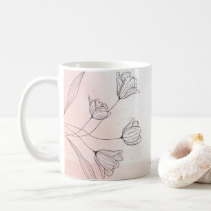 Romantisk Rosa Akvarell Blommig Kaffemugg – Presen