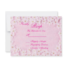 Romantisk rosa blommig bröllops-RSVP-kort