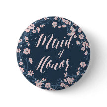 Romantisk Rosa Blommigt Knappar Utandning Maid of