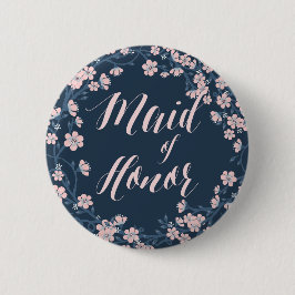 Romantisk Rosa Blommigt Knappar Utandning Maid of 