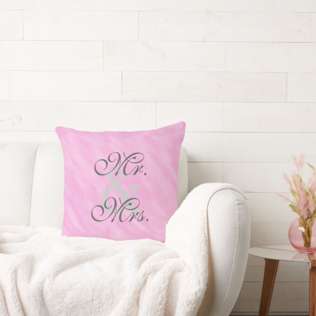 Romantisk  Rosa Bride Groom Reversible Pillow Kudde (Soffa)