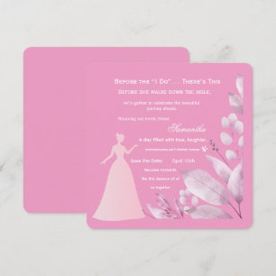 Romantisk Rosa Bröllopsdusch Inbjudan – Elegant B