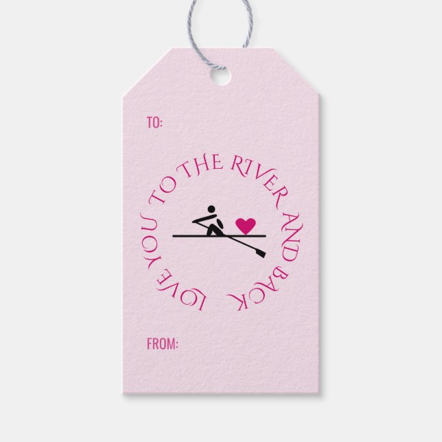 Romantisk rosa för roligare anpassningsbar presentetikett (Framsidan)