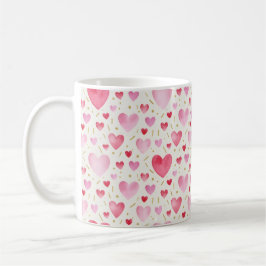 Romantisk Rosa & Guld Vattenfärg Mönster Kaffemugg