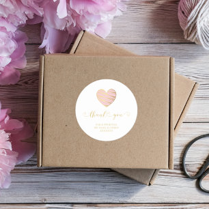 Romantisk Rosa Heart - stöd för företag Runt Klistermärke