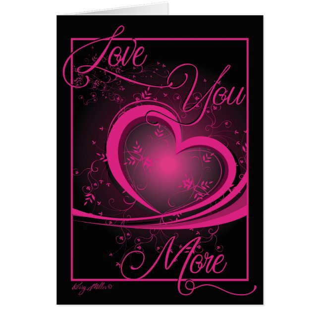 Romantisk Rosa Heart Valentine Hälsningskort (Framsidan)