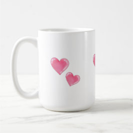 Romantisk Rosa Hearts design - centrerat ljus Burk Kaffemugg