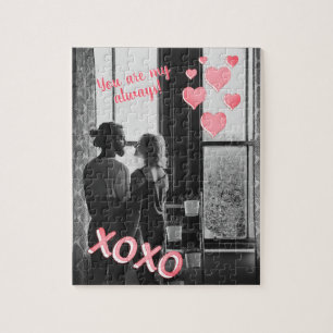 Romantisk Rosa Hearts XOXO 2 Photo Valentine Pussel