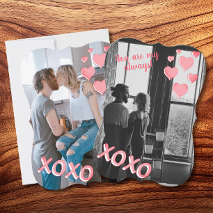 Romantisk Rosa Hearts XOXO 2 Photo Valentiness Car Inbjudningar