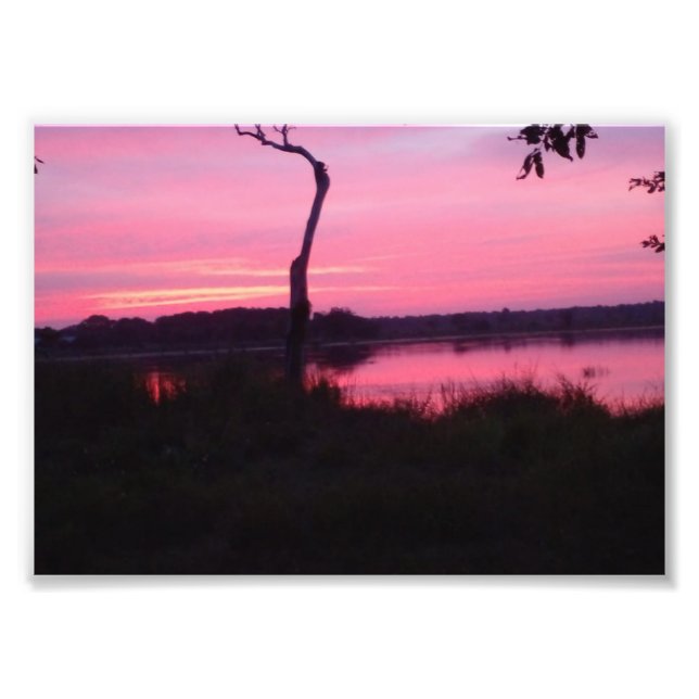 Romantisk Rosa Himmel Fototryck (Framsidan)