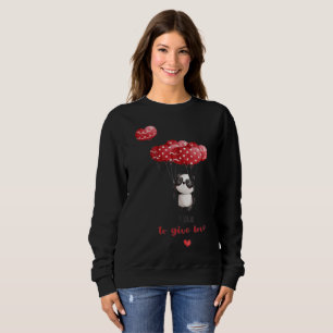 Romantisk Rosa Hjärtas Damhoodie - Mysig Kärlek T Shirt