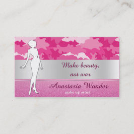 Romantisk rosa kamouflage mönster är konstnär visitkort