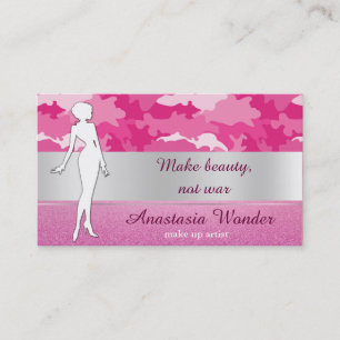 Romantisk rosa kamouflage mönster är konstnär visitkort