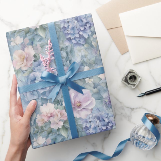 Romantisk Rosa Lila Blommig Bröllop Presentpapper (Gifting)