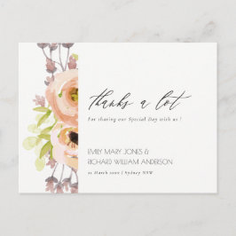 ROMANTISK ROSA, LILA, BLUE BLOMMIGT TACK VYKORT