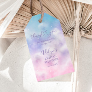 Romantisk Rosa Lila Clouds Möhippa Presentetikett