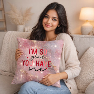 Romantisk Rosa Marmor Kuddcover Kudde