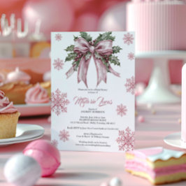 Romantisk Rosa - Möhippa vid jul Inbjudningar