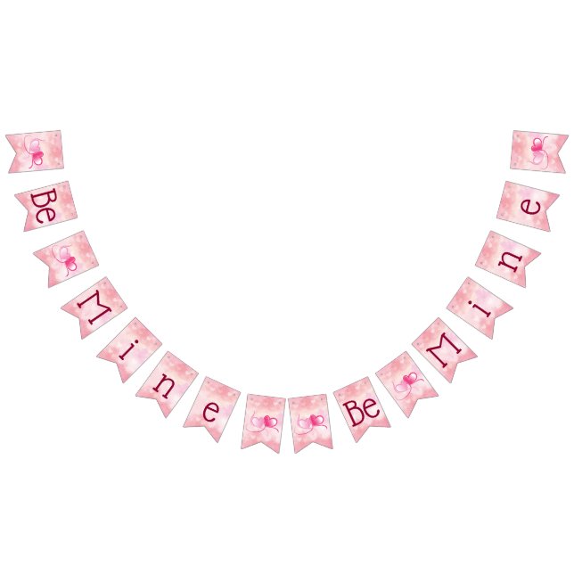 Romantisk Rosa och brott är alla hjärtans dag  Vimplar (Alla)