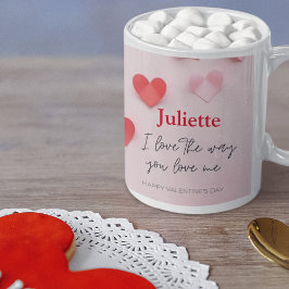 Romantisk Rosa och hjärthjärtans dag Kaffemugg