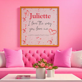 Romantisk Rosa och hjärthjärtans dag Poster