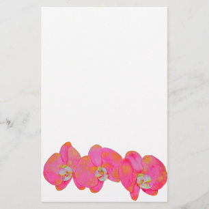 Romantisk Rosa Orchid vattenfärgsmålning Brevpapper