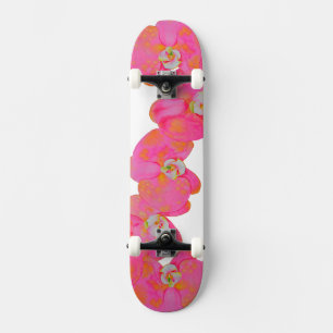 Romantisk Rosa Orchid vattenfärgsmålning Skateboard Bräda 21,5 Cm