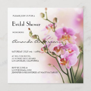 Romantisk Rosa Orchids Möhippa Inbjudningar