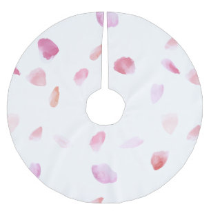 Romantisk Rosa Peach Ro Petals Julgransmatta Borstad Polyester