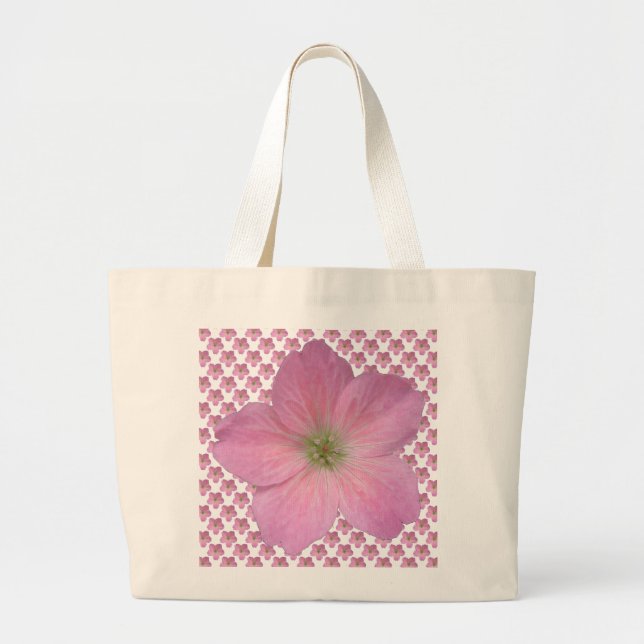 Romantisk rosa pelargonblomma jumbo tygkasse (Framsidan)
