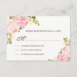 Romantisk Rosa Peonies Bröllop OSA Kort
