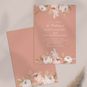 Romantisk Rosa Peony Bröllopsinbjudan Inbjudningar