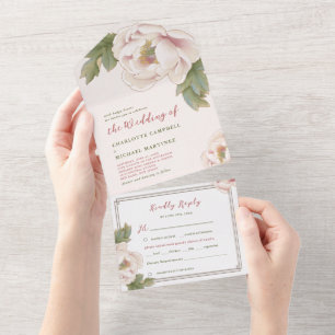 Romantisk Rosa Peony Ro Blommigt Bröllop