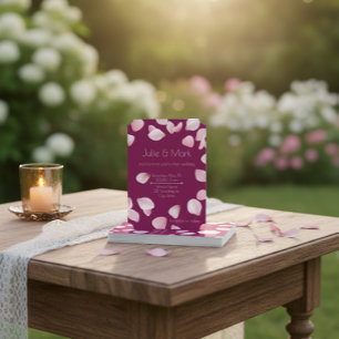 Romantisk Rosa Petals-bröllopsinbjudan med foto Inbjudningar