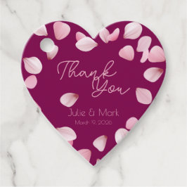 Romantisk Rosa Petals Tack Bröllop Gåvor Etiketter