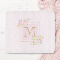 Romantisk Rosa Pion Botanisk Initial Glas