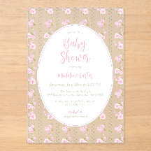 Romantisk Rosa Ros Bebis Shower
