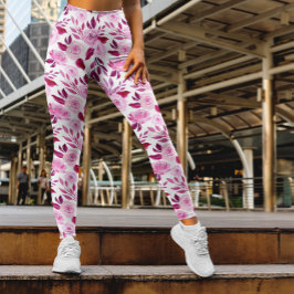 Romantisk Rosa ros blommigt Vintage Leggings