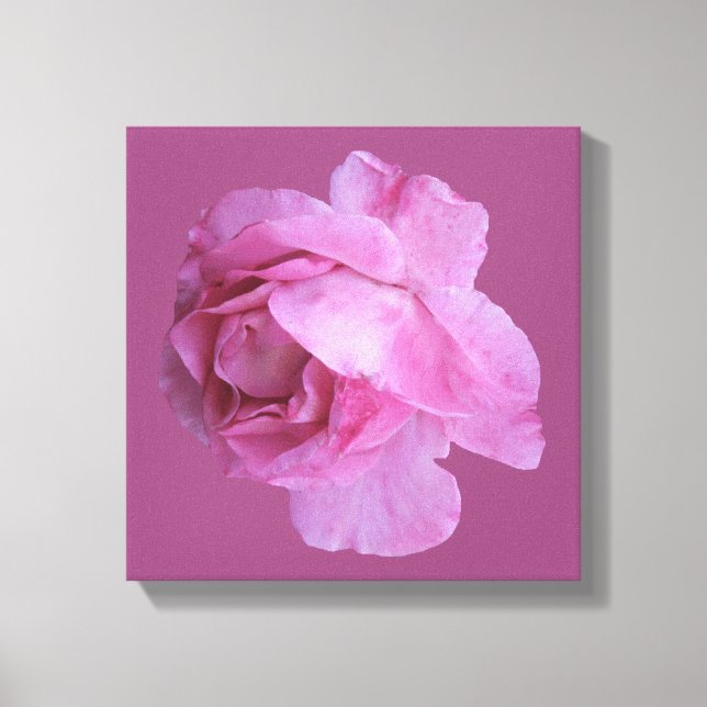 Romantisk rosa ros modern blomster boho chic exklu canvastryck (Framsida)