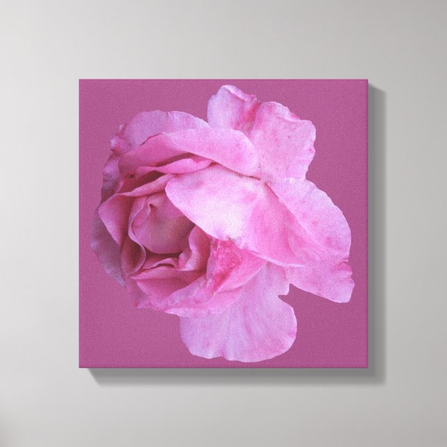 Romantisk rosa ros modern blomster boho chic exklu canvastryck (Framsida)