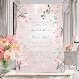 Romantisk Rosa Secret Garden Ro 2 Bröllop Inbjudningar