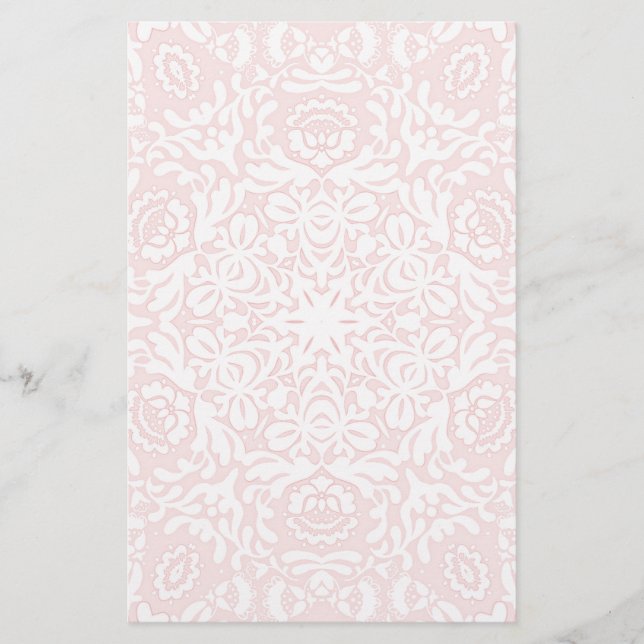 Romantisk Rosa Snöre Blommigt Stationery Brevpapper (Framsida)