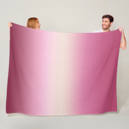 Romantisk Rosa & Söt Ivory Cream Gradient Ombre Fleecefilt