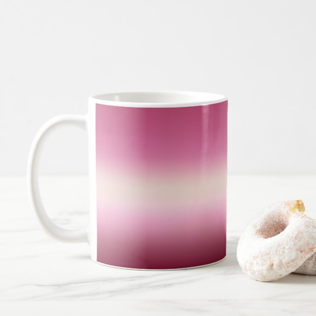 Romantisk Rosa & Söt Ivory Cream Gradient Ombre Kaffemugg (Med munk)